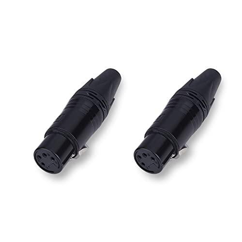 Image of MX 3 Pin XLR connector Microphone Connector pin Pure Copper Nickel Plated Pins1 for High Conductivity microphone cable connector PERENT (4 PIN, Pack of 2, Female Connector)