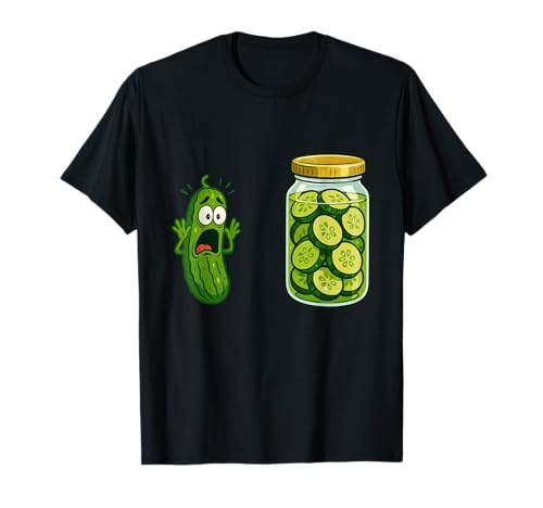 Funny Screaming Pickle jar Cucumber Joke Meme Humor T-Shirt