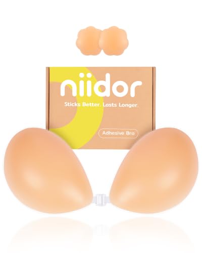 Image of Niidor Sticky Bra Adhesive Strapless Ultra Invisible Push up Silicone Bra Strapless Reusable Women's Bras