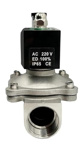 Électrovanne normalement fermée 24VDC acier inox 1 pouce pour tuyau eau