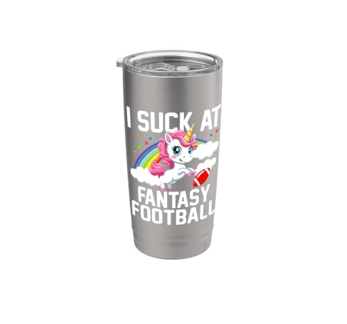 I Suck at Fantasy Football Unicorn Fantasy Football Loser Doppelwandiger Edelstahl-Thermobecher