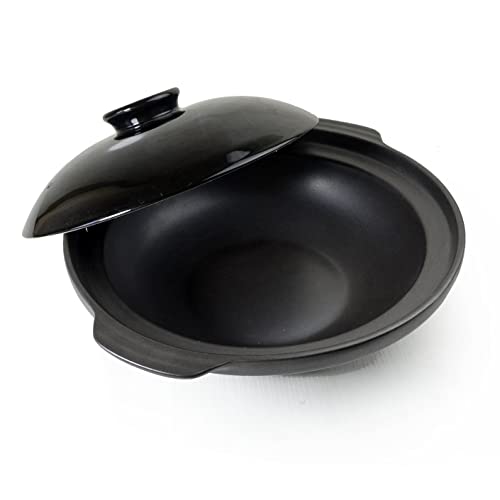 Casserole Clay Dry Pot Heat-Resistant Premium Saucepan Ceramic Bowl With Lid Cook Soup Terrine Black 42Oz #TOP3