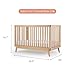 dadada Baby Soho 3-in-1 Convertible Wooden Crib to Toddler Bed - Made in Italy, GREENGUARD Gold Certified, Baby-Safe Finish, Handcrafted Beechwood, Modern Design, 3 Adjustable Heights (Natural)