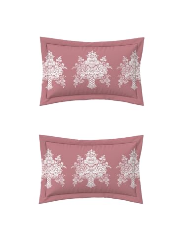Image of DDECOR Live Beautiful 100% Cotton 145TC Ethnic King Bedsheet with 2 Pillow Covers | Rotary Printed Breathable Fabric | 224 CM X 254 CM | Luxury Bedding for Home | Cresta Collection | Wood Rose Pink
