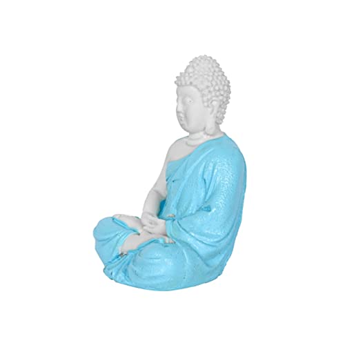 Image of Pot's & Plant's Handcrafted Polymarble Meditation /Dhyan Buddha Statue Lord Figurine /Idol (5.5-inch) (Blue)