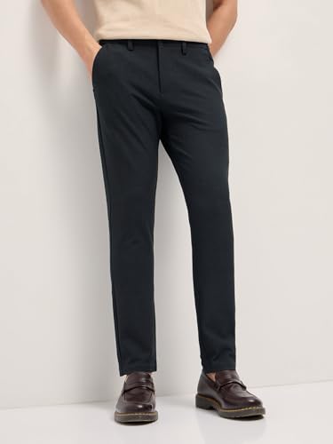 Image of THE BEAR HOUSE Men's Blue Regular Fit Formal Trouser