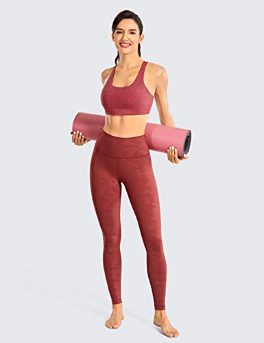 Crz Yoga Women's Strappy Sports Bras Fitness Workout Padded Yoga Bra Criss Cross Back Impression Red X-Small #TOP3