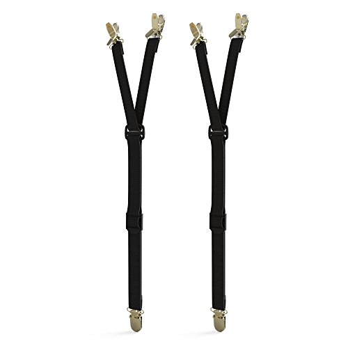 Shirt Garters - Military Shirt Garters - Shirt Stays with Round Clips (Y Style)