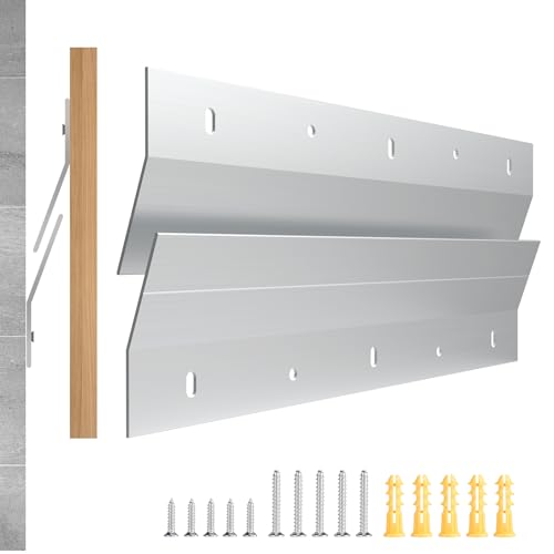 EFUTURETIME 1 Paire Rail Fixation Miroir Lourd en Z 30cm, Fixation Cadre Lourd Supports Alliage d'Aluminium avec Inclinaison de 16° pour Tête de Lit,...