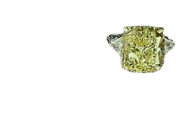 Santosh Enterprises!!! 4 Ct Cushion Cut Lab Created Canary Yellow Diamond Engagement Wedding Birthday Ring 14k White Gold FN 925 sterling silver