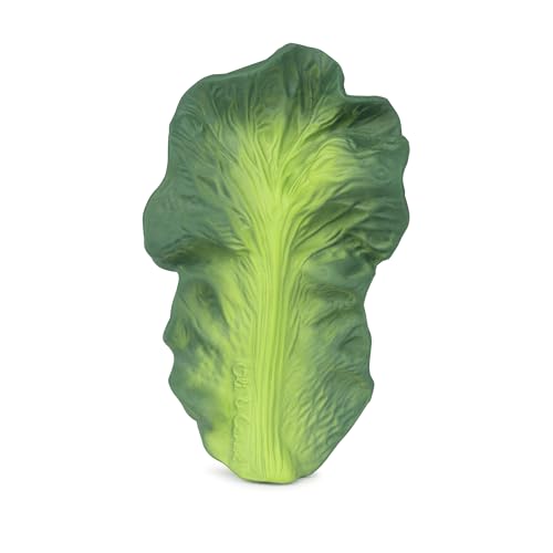 Image of Oli & Carol Natural Rubber Teether - Vegetable Shaped Teething Toy for Babies 0-12 Months | Baby Teething Relief | Teethers for Infants 0-6 & 6-12 Months | Natural Hevea Rubber (Kendall The Kale)