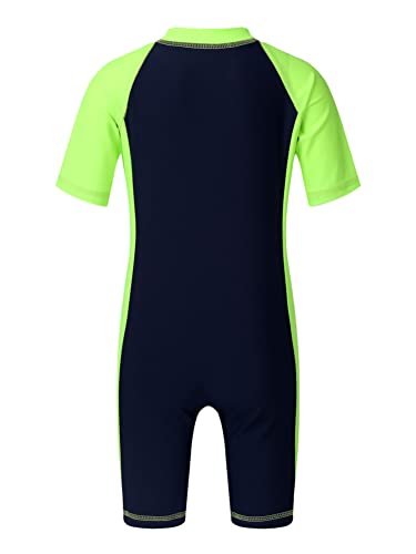 Image of Alvivi Kids Baby Boy Girls Short Sleeve Shorty Swimming Suit UV Sun Protective Zipper One Piece Swimsuit
