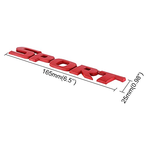 Senzeal 2Pcs 3D Metal Sport Letters Digital Emblem Auto Trunk Door Fender Bumper Badge Decal (Red) #TOP1