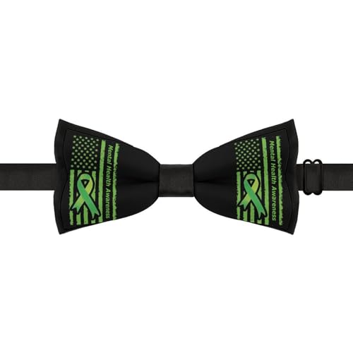 GoasNei Mental Health Awareness Month 2022 Bow Tie for Men Adjustable Necktie Funny Tie Neck Ties for Weddings Party