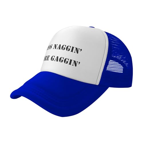 Image of Less Naggin More Gaggin Trucker Hat Funny Baseball Caps Adjustable Fishing Hats for Men Women Black