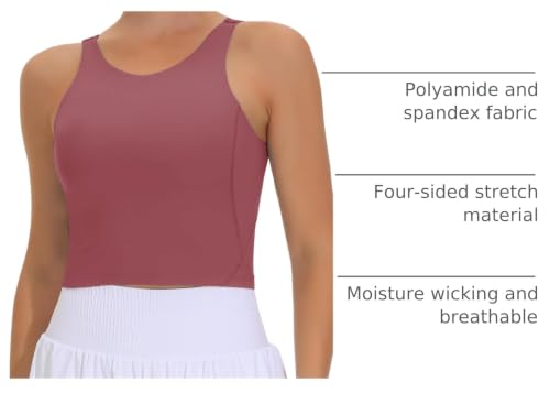 Image of THE GYM PEOPLE Women Sports Bra Sleeveless Padded Running Workout Tank Tops