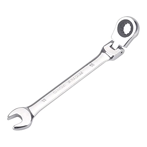 Image of FLZOSPER 11mm Metric Flex-Head Gear Wrench,Box End Head 72-Tooth Ratcheting Combination Wrench Spanner