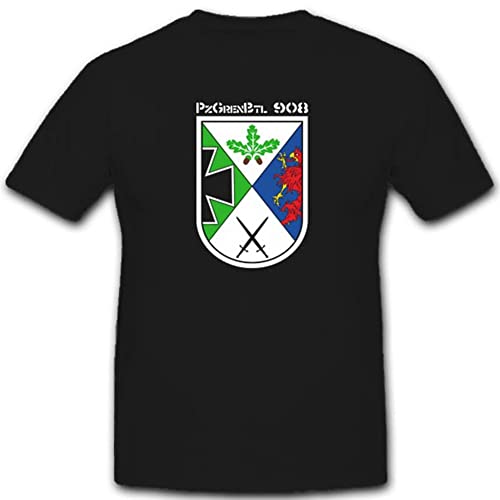 T-shirt PzGrenBtl908 Panzer Noir pour Rassemblements et Reconstitutions Historiques #3469