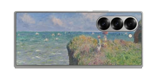 ClearView サムスン Galaxy Z Fold6用 プリント 背面 保護 フィルム 日本製 名画シリーズ クロード・モネ (Claude Monet) プールヴィルの断崖の上の散歩
