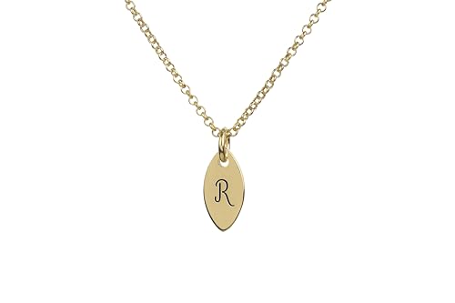 Collier pendentif marquise et initiale gravée avec des finitions de précision - 4