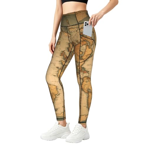 Pantalones de yoga de cintura alta elásticos con bolsillos
