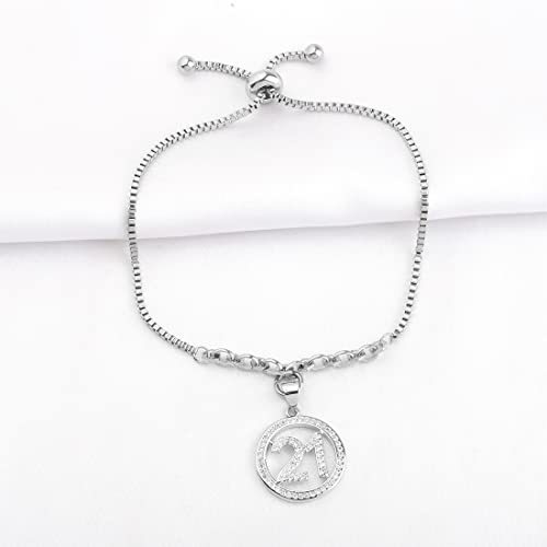 Fustmw Birthday Gifts For Her Birthday Adjustable Bracelet 12Th 13Th 15Th 16Th 18Th 21St Happy Birthday Jewelry Gift For Daughter Best Friends With 9.2 Inch Adjustable Chain (21St) #TOP4