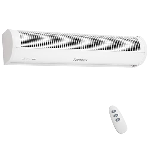 Fanspex 36' Wall Mounted Air Curtain, High Velocity Commercial Over Door Fan for Home Garage Shop...