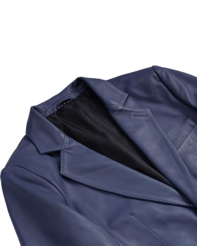 Image of fjackets Mens Leather Blazer Jacket - Real Lambskin Leather Sport Coat, 2-Button, Leather Jacket Men Business to Weekend