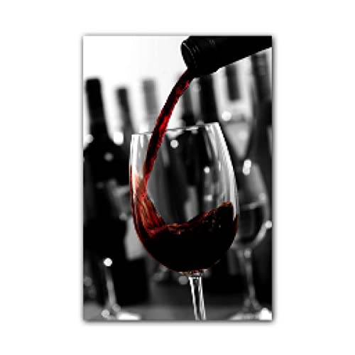 Impression sur toile vin rouge 60x90cm | Décoration murale salon et bar