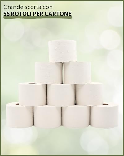 oecolife - Carta igienica RECYCLING, 3 strati, 56 x 150 fogli per rotolo, super morbida, carta igienica sostenibile, carta igienica, riutilizzabile, confezione 60% PCR (56 rotoli) - 7