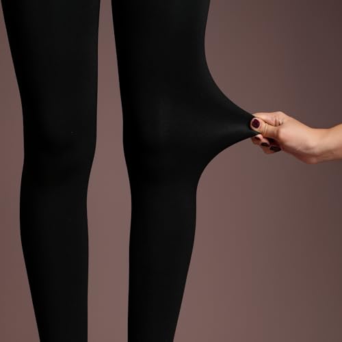 Image of Theater Fur Opaque Stockings for Women | Fleece Lined Free Size Full Length Stretchable and Warm Tights with Soft Comfortable Waistband