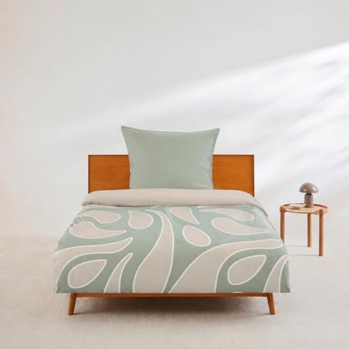 Produktfoto von s.Oliver Mako Satin Bettwäsche 135x200 cm - 100% Baumwolle, maschinenwaschbar, anschmiegsam & weich, praktischer&hellip;