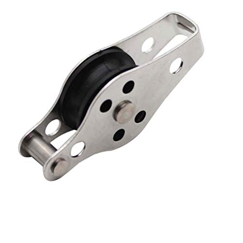 TEHAUX Polia de aço inoxidável polia de barro elevador ferramentas de elevador durável de nylon cord