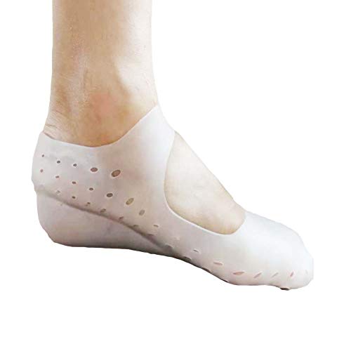 quanjucheer Semelles en silicone doux et invisibles pour augmenter la hauteur des chaussettes, protection des pieds, blanc Cover