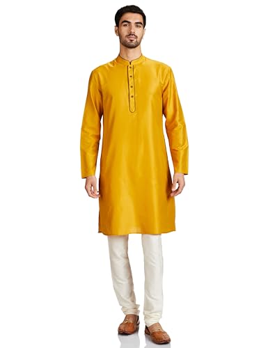 Image of Amazon Brand - Symbol mens Festive Long Kurta & Pyjama Set (2pcs)