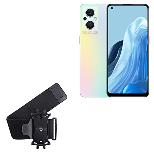 BoxWave Holster Compatible with Oppo Reno 7 Z - ActiveStretch Sport Armband, Adjustable Armband for Workout and Running - Jet Black