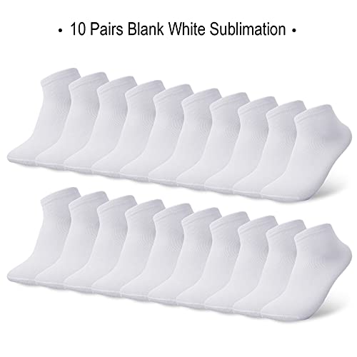10 Pairs Blank White Sublimation Socks Printable Athletic Crew Sock4
