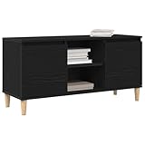 vidaXL TV-Schränk Schwarz 102 x 35 x 50 cm Holzwerkstoff, Moderner Rechteckiger TV-Schrank, Langlebige Medieneinheit, Ordnung für Zuhause, Stilvolles Design, Zeitgemäße Aufbewahrung