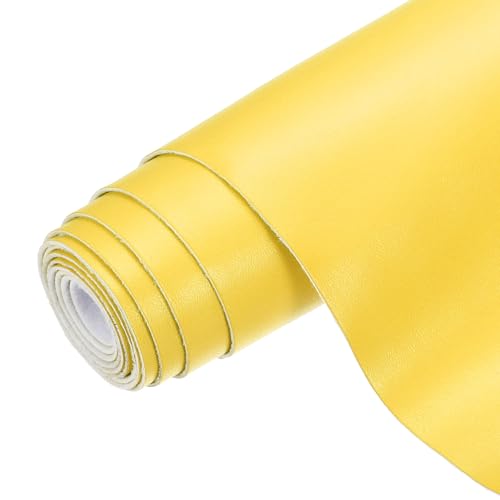 Tissu en similicuir nappa de 1 mm d'épaisseur jaune pour réussir vos projets de maroquinerie