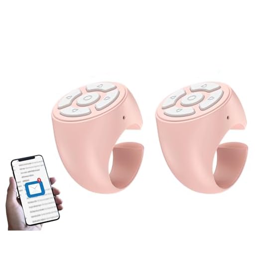 TIK-Tok - 2 Piezas de Desplazamiento inalámbrico para Dedo, diseño de Anillo, Control Remoto de de página, diseño de Anillo, Control de Volumen e Interfaz para el hogar (Rosa)