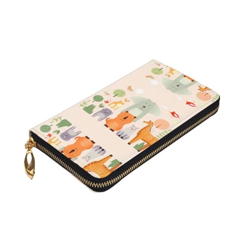 Cartera de piel con dibujos de 7.5'' de gran capacidad y costuras reforzadas 3