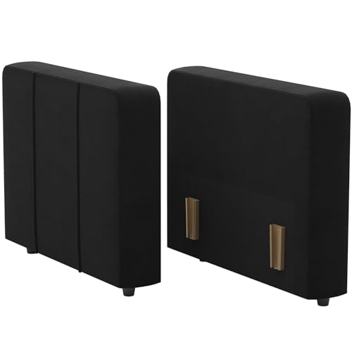 Belffin Velvet Armrest for Modular Sectional Sofa, Armrest Module for Sectional Sleeper Sofa Bed, Black Armrest Black