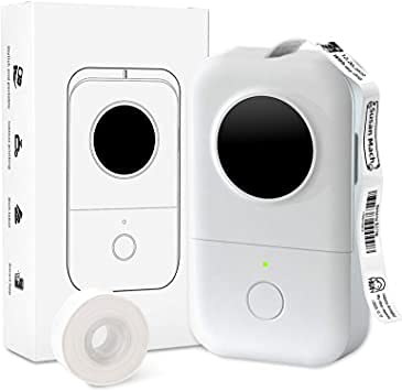 Phomemo D30 Bluetooth Label Maker Machine-with 1 Roll Adhesive Labels, Portable Label Printer Thermal Wireless Sticker Maker, Small tag Machine Easy to Use Printing Price,Label,Kitchen,White