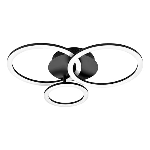 Eglo connect z Smart-Home LED soffitto Paranday-Z, ZigBee, app e controllo vocale Alexa, colore luce regolabile (bianco caldo o freddo), dimmerabile, lampada in bianco nero, 55 x 45 cm
