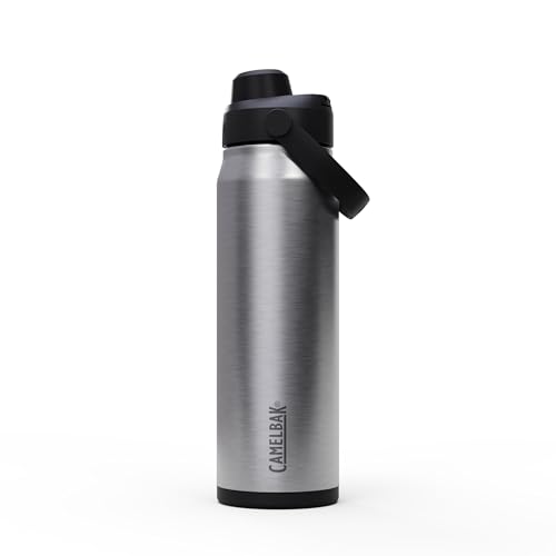 Image of CamelBak Thrive Chug Insulated Stainless Steel Water Bottle, Cold Retention with High Flow Lid for Everyday Hydration and Active Use, 25oz, Stainless