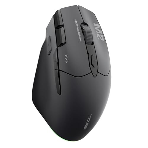 TMKB M2 ゲーミング無線 24000DPI 180時間連続使用 三モード接続 2.4G/BT5.2/有線 9ボタン プログラム可能 RGB マウス ブラック