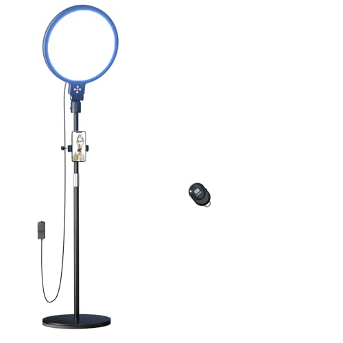 mmcrz Gran anillo luminoso con soporte de luz de 165 cm, anillo luminoso profesional de 6500 K para selfie, fotografía en estudio, video, TikTok, YouTube, transmisión en vivo, grabación de video