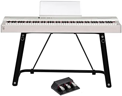 Digital Piano 88 Key Full Size Weighted Keyboard Electric Piano with Triple Pedal and Piano Stand Supports MIDI USB Audio Mic and Headphones Keyboard Piano for Adults Children and Beginners