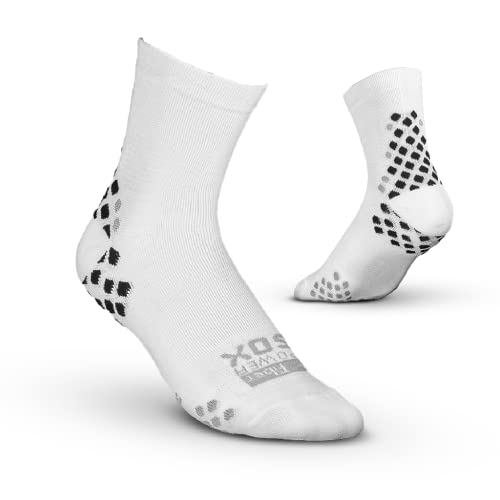 Fiber Knit Powersox-meia Cano Medio, Meias DE Compressão Adulto Unissex, Branco (White), G