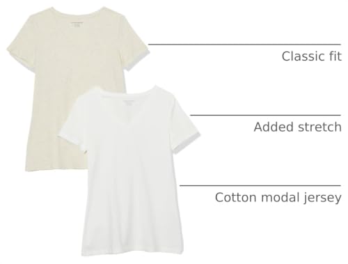 Image of Amazon Essentials Women's Regular-Fit Short-Sleeve V-Neck T-Shirt